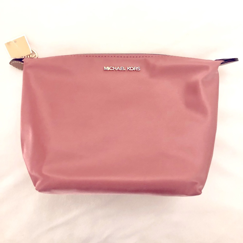 Rose color Michael Kors cosmetic bag